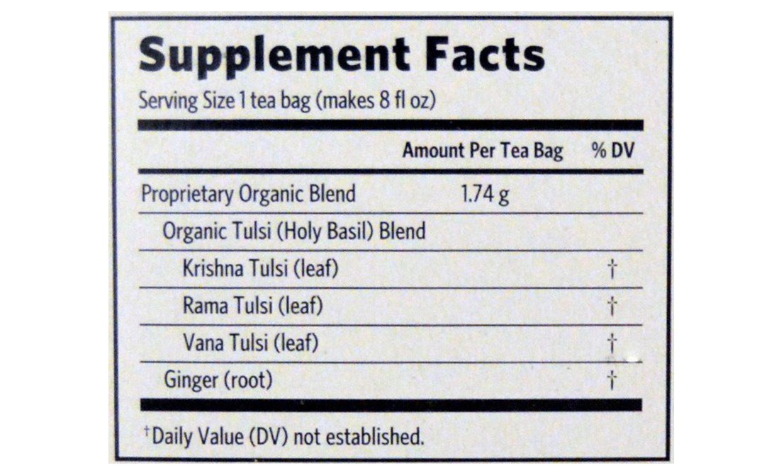 Organic India Tulsi Holy Basil Ginger   Box  32.4 grams